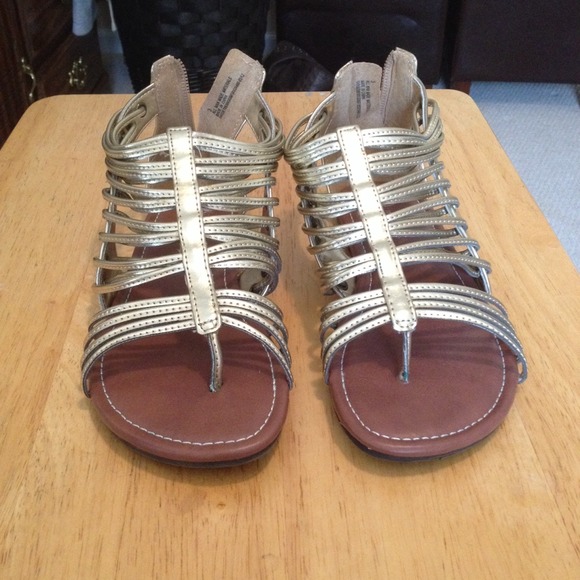 Gold flip flops