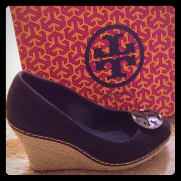 Tory Burch navy espadrilles- 9.Only worn once.