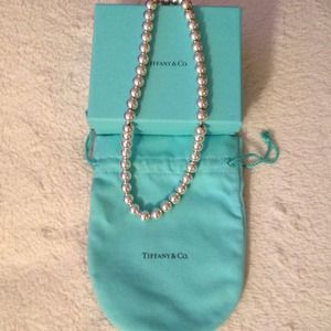 Tiffany & co sterling silver bead necklace, new