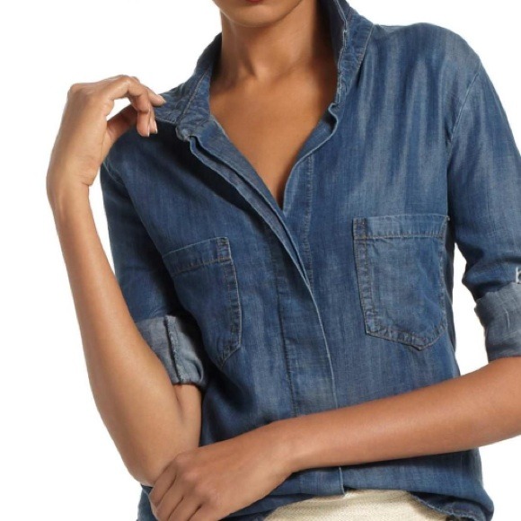 ❌Sold❌Anthropologie çℓσтħ åиđ ѕтσиє çħåмвɾåу тσρ - Picture 2 of 4