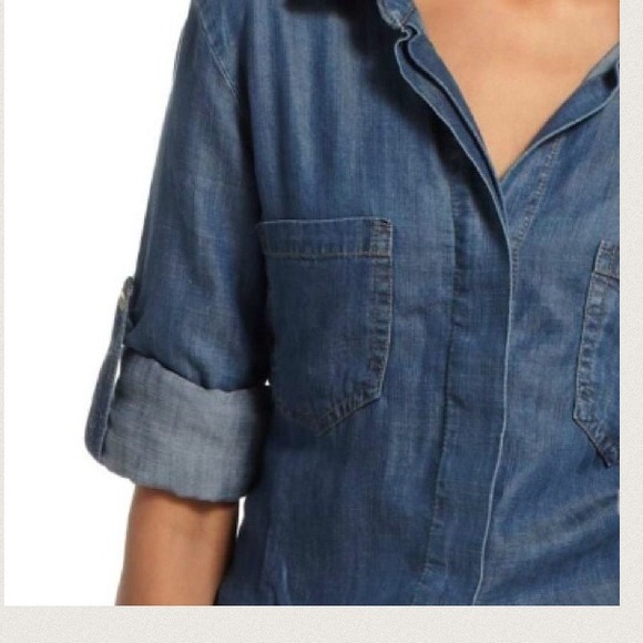 ❌Sold❌Anthropologie çℓσтħ åиđ ѕтσиє çħåмвɾåу тσρ - Picture 4 of 4