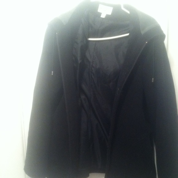 Black hooded fall jacket