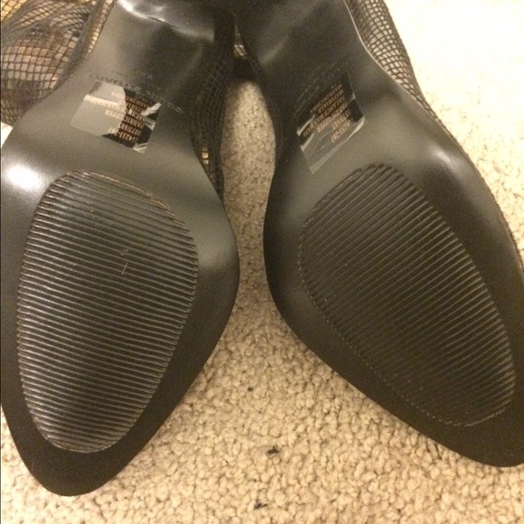 Colin Stuart knee high snake skin boots