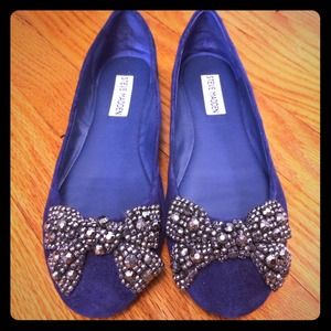 Steve Madden blue bow flats