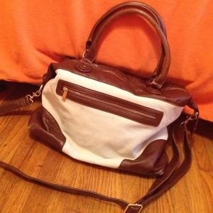 Tan and leather crossbody