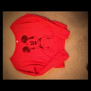Fun red Mickey slightly cropped shirt!