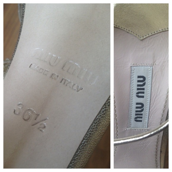 NEW Miu Miu Glitter T-Strap Heels - Picture 4 of 4