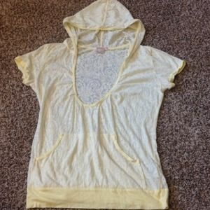 Yellow hooded shirt