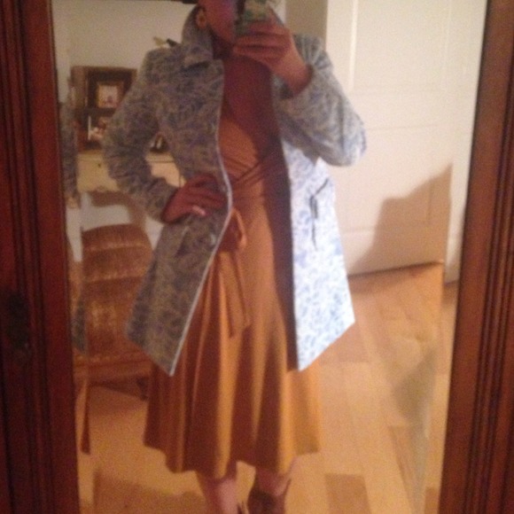 One of a kind Anthro Blue Velvet Coat, size 8