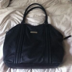 Elie Tahari Black Pebbled Leather Shopper