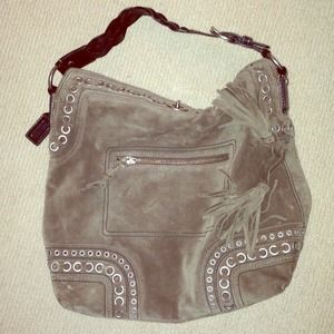 Suede brown COACH bag