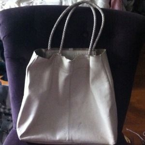 Banana Republic White Leather Tote