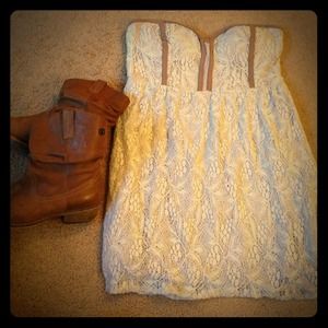 Strapless Lace Bustier Dress:)