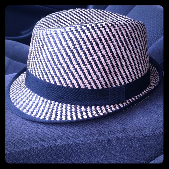 Cute wheat/black small fedora hat
