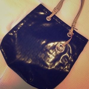 patent leather monogram  Michael kors tote.