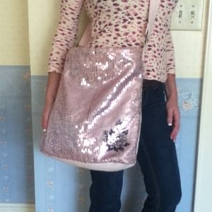 Pink Sequin side bag