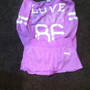 Reserved!!!!!!! Vs pink sweatshirt and shorts set