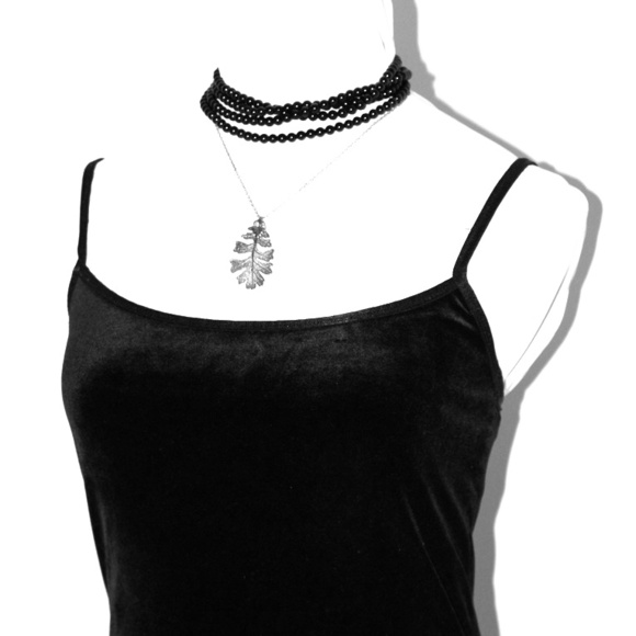 Black Velvet Tanktop with Built-In Shelf Bra