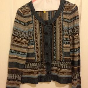 Multi colored intarsia sweater by Nic + Zoe