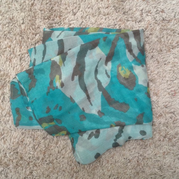 Teal Leopard print Scarf