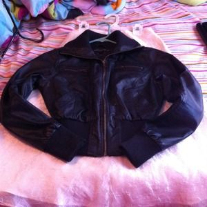 Black leather jacket