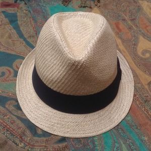 Straw fedora hat