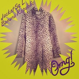 Banana Republic Giraffe print Trouser Coat sz L💐