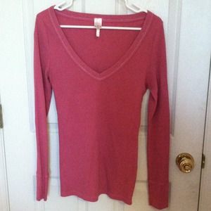 Pink Thermal V-Neck