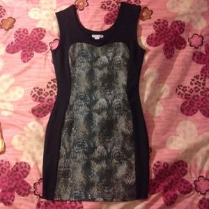 Snakeskin body con dress