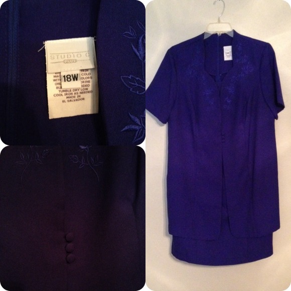 💥REDUCED! Purple Studio C Plus Dress Sz 18W - Picture 2 of 2