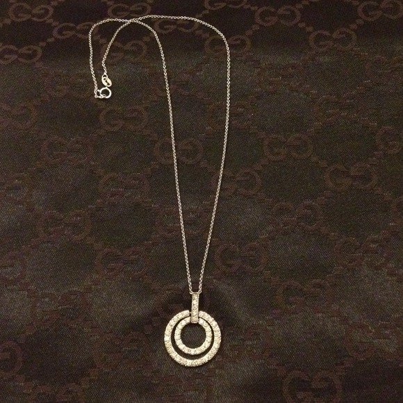 Like new! Sterling Silver Crystal Necklace - Picture 2 of 2