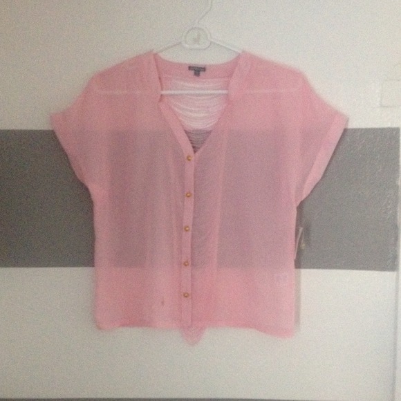 Pink open back chiffon shirt