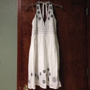 Gorgeous white halter dress with beautiful detail