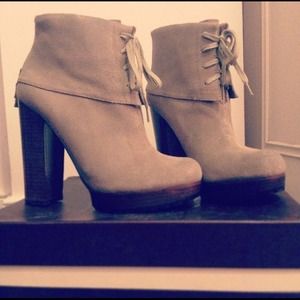 Modern Vintage Grey Suede Booties