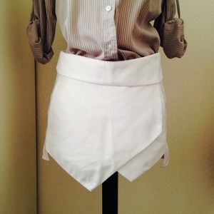 Zara inspired assymetrical white skorts/cullotes