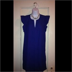 ✂️Royal blue lightly ruffled sleeve dress✂️
