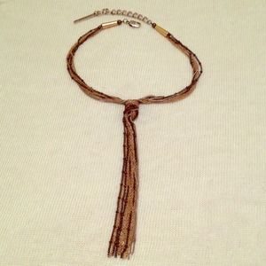 18" Gold-Silver-Black Tone Necklace