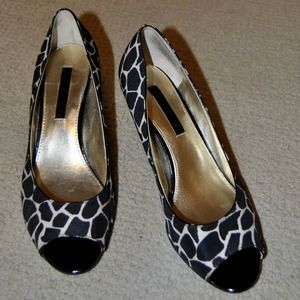 Giraffe Print Peep-Toe Heels