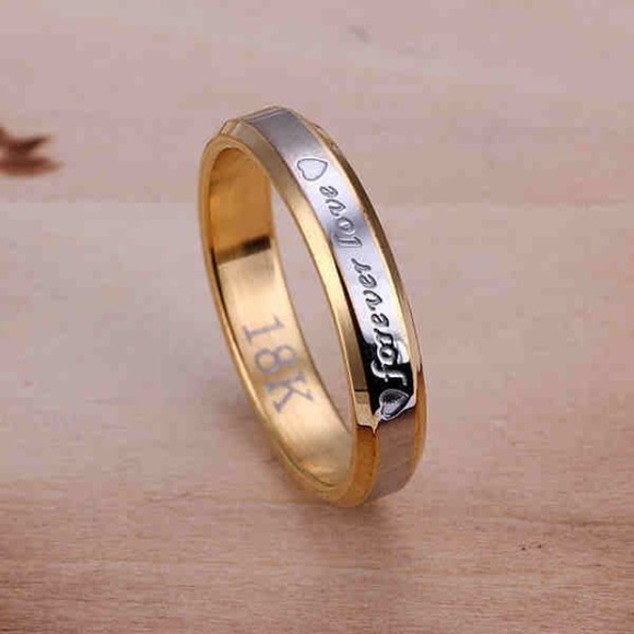 18 K Gold Forever Love Promise Ring!