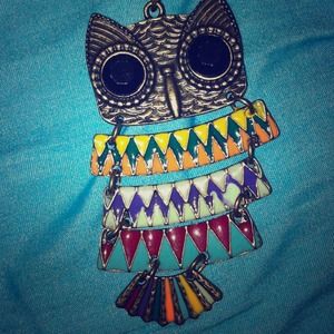 Colorful owl necklace