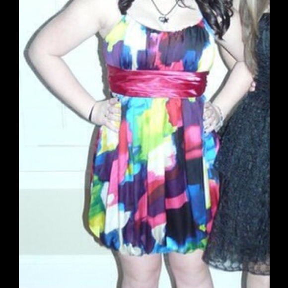 Colorful bubble hem dress