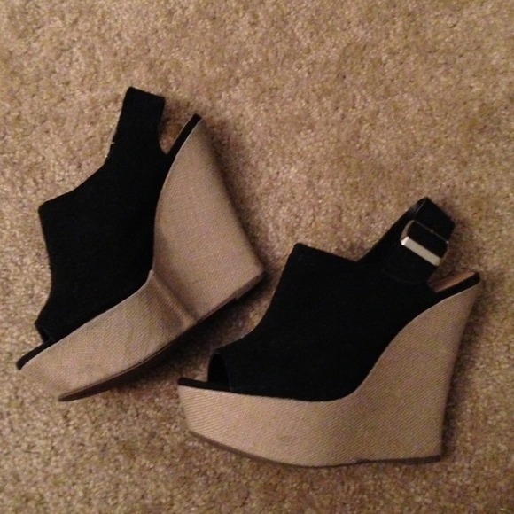 Steve Madden suede wedges BLACK willoww Wardenn