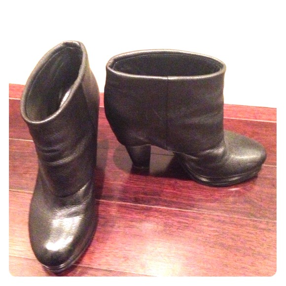 Black leather ASH booties