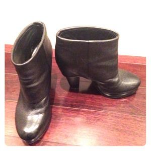 Black leather ASH booties