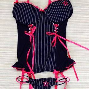 YOUR CALL...cute pinstriped lingerie set.