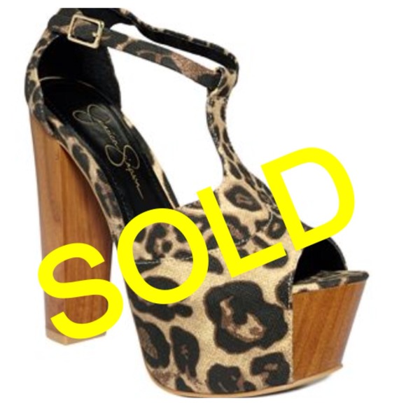 Jessica Simpson Dany Leopard Platform Heels 7