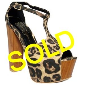 Jessica Simpson Dany Leopard Platform Heels 7