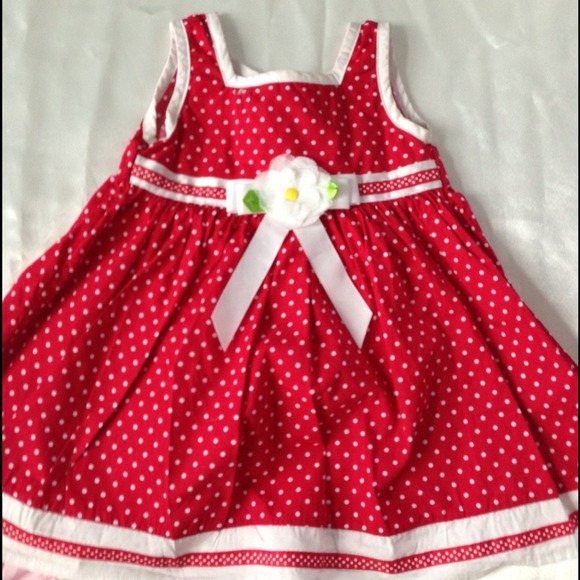 12months red polka dot dress