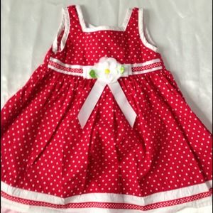 12months red polka dot dress