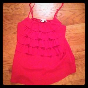 Red Forever 21 ruffle top
